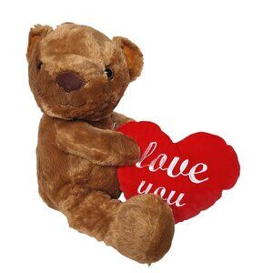 Goffa Valentine Brown Bear Large Love You Heart Plush Stuffed Animal 12.5"